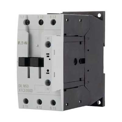 Eaton Contactor, 24 V dc Coil, 3-Pole, 50 A, 22 kW, 3NO, 400 V ac