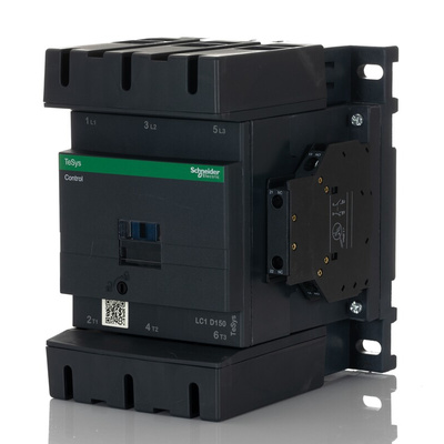 Schneider Electric LC1D Series Contactor, 115 V ac Coil, 3-Pole, 150 A, 80 kW, 3NO, 1 kV ac