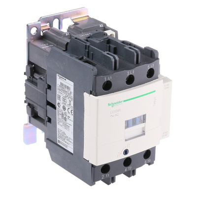 Schneider Electric LC1D Series Contactor, 115 V ac Coil, 3-Pole, 95 A, 45 kW, 3NO, 1 kV ac