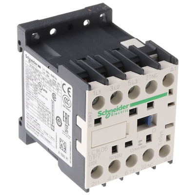 Schneider Electric LC1K Series Contactor, 230 V ac Coil, 3-Pole, 6 A, 2.2 kW, 3NO, 690 V ac