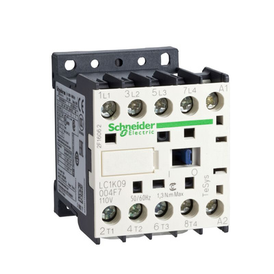 Schneider Electric LC1K Series Contactor, 48 V ac Coil, 4-Pole, 9 A, 4 kW, 2NO + 2NC, 690 V ac