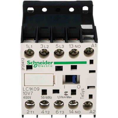 Schneider Electric LC1K Series Contactor, 400 V ac Coil, 3-Pole, 9 A, 4 kW, 3NO, 690 V ac