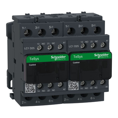 Schneider Electric LC2D Series Contactor, 48 V ac Coil, 3-Pole, 25 A, 11 kW, 3NO, 690 V ac