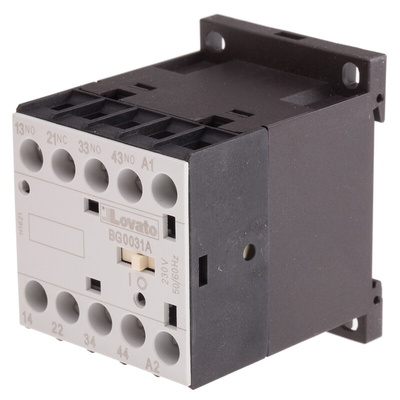 Lovato BG Series Contactor Relay, 230 V ac Coil, 4-Pole, 10 A, 3NO + 1NC, 690 V ac