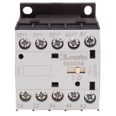 Lovato BG Series Contactor Relay, 230 V ac Coil, 4-Pole, 10 A, 3NO + 1NC, 690 V ac