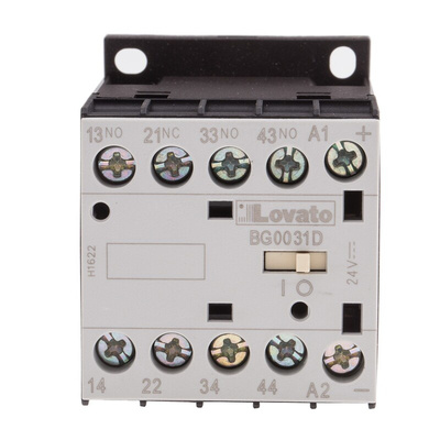 Lovato BG Series Contactor Relay, 24 V dc Coil, 4-Pole, 10 A, 3NO + 1NC, 690 V ac