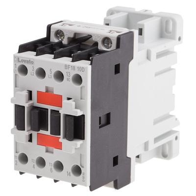 Lovato BF Series Contactor, 24 V dc Coil, 3-Pole, 18 A, 7.5 kW, 3NO, 440 V ac