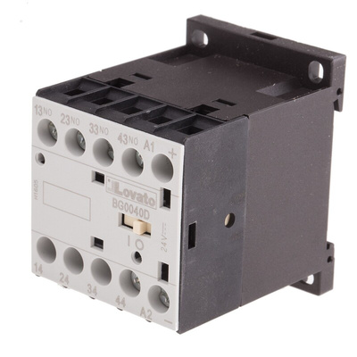 Lovato BG Series Contactor Relay, 24 V dc Coil, 4-Pole, 10 A, 4NO, 690 V ac