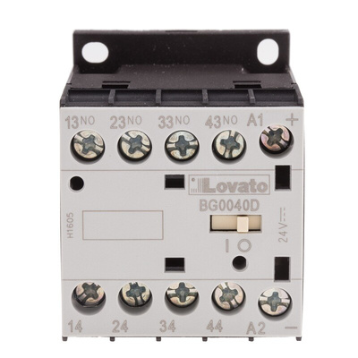 Lovato BG Series Contactor Relay, 24 V dc Coil, 4-Pole, 10 A, 4NO, 690 V ac