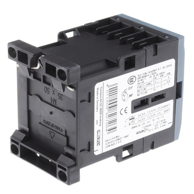 Siemens 3RT2 Series Contactor, 110 V ac Coil, 3-Pole, 7 A, 3 kW, 3NO, 400 V ac