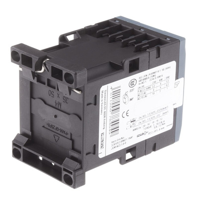 Siemens 3RT2 Series Contactor, 230 V ac Coil, 3-Pole, 9 A, 4 kW, 3NO, 400 V ac