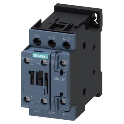 Siemens 3RT2 Series Contactor, 110 V ac Coil, 3-Pole, 32 A, 15 kW, 3NO, 400 V ac