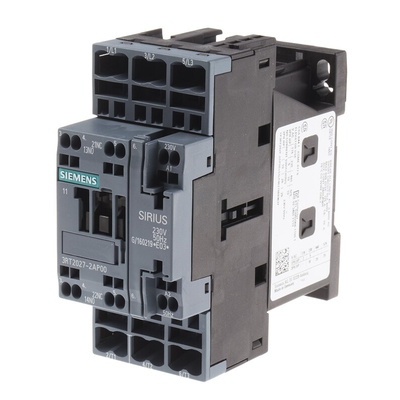 Siemens 3RT2 Series Contactor, 230 V ac Coil, 3-Pole, 32 A, 15 kW, 3NO, 400 V ac