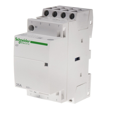 Schneider Electric iCT Series Contactor, 230 V ac Coil, 4-Pole, 25 A, 4NO, 400 V ac