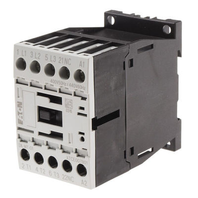 Eaton Contactor, 400 V ac Coil, 3-Pole, 7 A, 3 kW, 3NO, 400 V ac