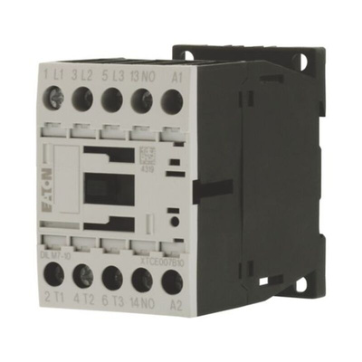 Eaton Contactor, 110 V ac Coil, 3-Pole, 7 A, 3 kW, 3NO, 400 V ac