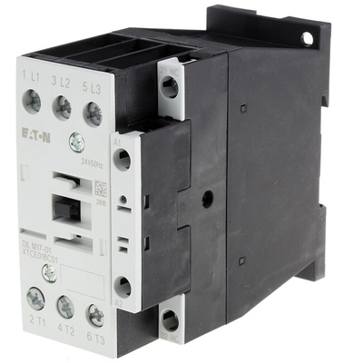 Eaton Contactor, 24 V ac Coil, 3-Pole, 17 A, 7.5 kW, 3NO, 400 V ac