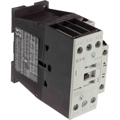 Eaton Contactor, 24 V dc Coil, 3-Pole, 17 A, 7.5 kW, 3NO, 400 V ac
