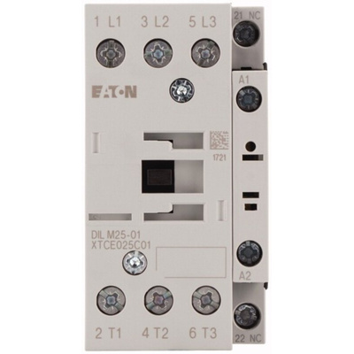 Eaton Contactor, 230 V ac Coil, 3-Pole, 25 A, 11 kW, 3NO, 400 V ac