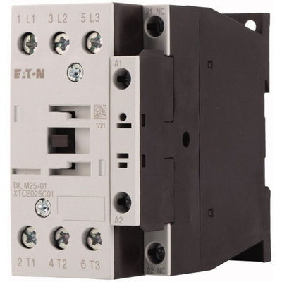 Eaton Contactor, 24 V ac Coil, 3-Pole, 25 A, 11 kW, 3NO, 400 V ac