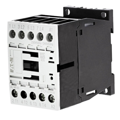 Eaton Contactor, 230 V ac Coil, 4-Pole, 20 A, 5.5 kW, 4NO, 400 V ac