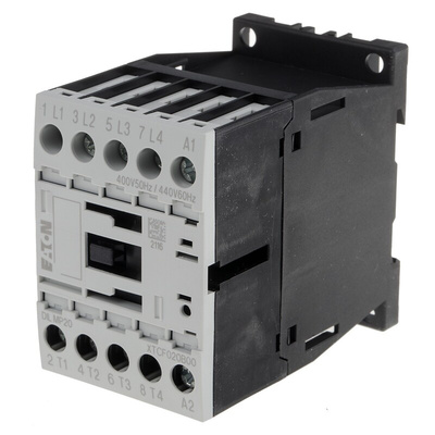 Eaton Contactor, 400 V ac Coil, 4-Pole, 20 A, 5.5 kW, 4NO, 400 V ac