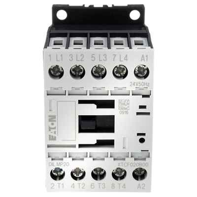 Eaton Contactor, 24 V ac Coil, 4-Pole, 20 A, 5.5 kW, 4NO, 400 V ac