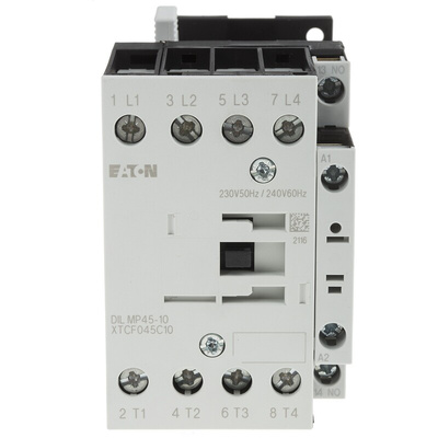Eaton Contactor, 230 V ac Coil, 4-Pole, 45 A, 11 kW, 4NO, 400 V ac