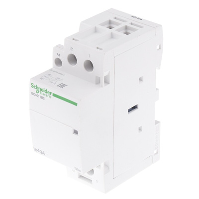 Schneider Electric GC40 Series Contactor, 24 V ac Coil, 2-Pole, 40 A, 1NO + 1NC, 250 V ac