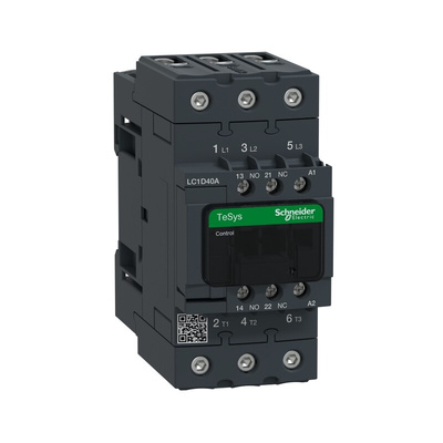 Schneider Electric LC1D Series Contactor, 220 V ac Coil, 3-Pole, 40 A, 3NO, 690 V ac/dc