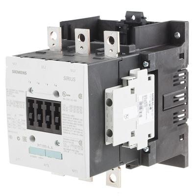 Siemens 3RT1 Series Contactor, 400 V ac Coil, 3-Pole, 150 A, 75 kW, 3NO, 400 V ac