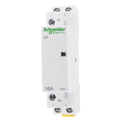 Schneider Electric iCT Series Contactor, 24 V ac Coil, 2-Pole, 16 A, 2NO, 250 V ac