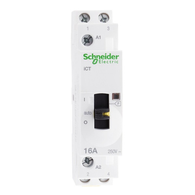 Schneider Electric iCT Series Contactor, 230 V ac Coil, 2-Pole, 16 A, 2NO, 250 V ac