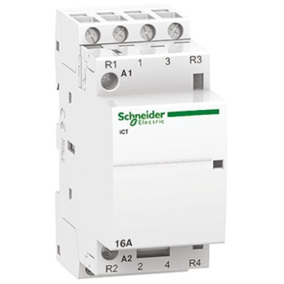 Schneider Electric iCT Series Contactor, 24 V ac Coil, 4-Pole, 16 A, 4NO, 400 V ac