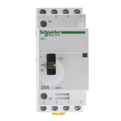 Schneider Electric iCT Series Contactor, 230 V ac Coil, 4-Pole, 25 A, 4NO, 400 V ac