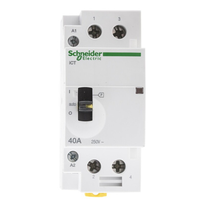 Schneider Electric iCT Series Contactor, 230 V ac Coil, 2-Pole, 40 A, 2NO, 250 V ac