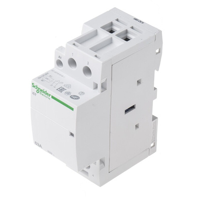 Schneider Electric iCT Series Contactor, 24 V ac Coil, 2-Pole, 63 A, 2NO, 250 V ac