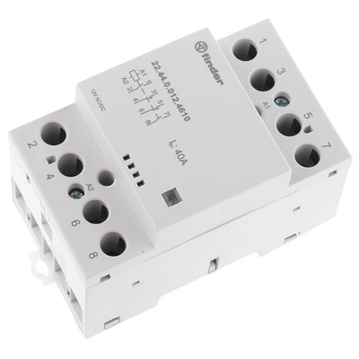 Finder 22 Series Series Contactor, 12 V ac/dc Coil, 4-Pole, 40 A