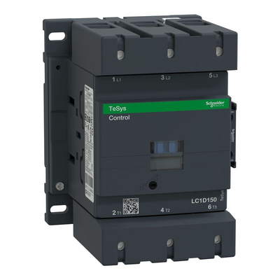 Schneider Electric LC1D Series Contactor, 110 V ac Coil, 3-Pole, 150 A, 3NO, 600 V ac