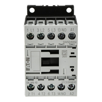 Eaton Contactor, 24 V ac Coil, 3-Pole, 9 A, 4 kW, 3NO, 400 V ac