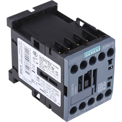 Siemens 3RT2 Series Contactor, 24 V dc Coil, 4-Pole, 12 A, 5.5 kW, 4NO, 690 V ac