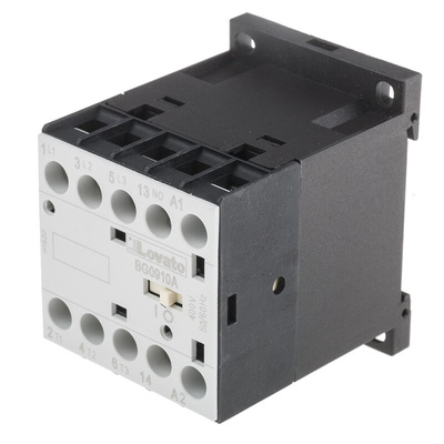 Lovato BG Series Contactor, 400 V ac Coil, 3-Pole, 9 A, 4 kW, 3NO + 1NO, 600 V ac