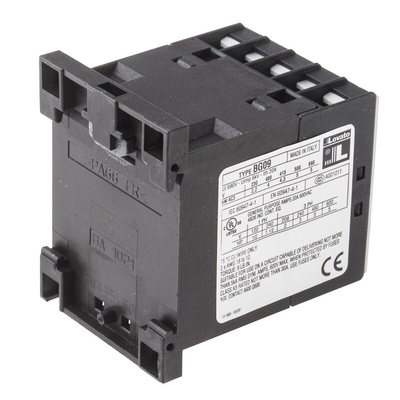 Lovato BG Series Contactor, 24 V dc Coil, 3-Pole, 9 A, 4 kW, 3NO + 1NO, 600 V ac