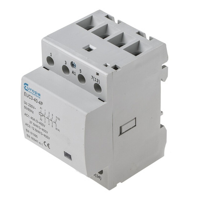 Europa Contactor, 230 V ac Coil, 4-Pole, 40 A, 12.5 kW, 4NO, 400 V ac