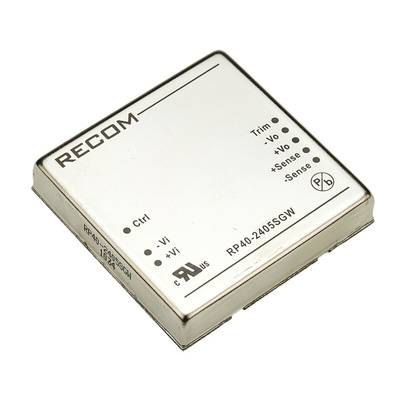 Recom RP40-GW DC-DC Converter, 5V dc/ 8A Output, 9 → 36 V dc Input, 40W, Through Hole, +105°C Max Temp -40°C Min
