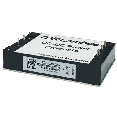 TDK-Lambda HQA DC-DC Converter, 12V dc/ 10A Output, 9 → 40 V dc Input, 120W, Flange Mount, +115°C Max Temp -40°C
