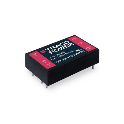 TRACOPOWER TEN 20WIRH Isolated DC-DC Converter, 12V dc/, 36 → 160 V dc Input, 20W, PCB Mount