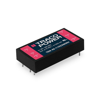 TRACOPOWER TEN 40WIRH Isolated DC-DC Converter, 5.1V dc/, 36 → 160 V dc Input, 40W, PCB Mount