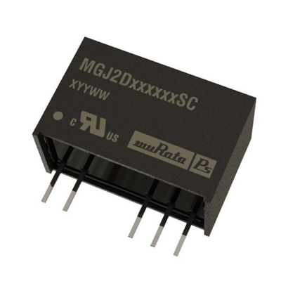 Murata Power Solutions MGJ2 Isolated DC-DC Converter, 18V dc/ 80mA Output, 21.6 - 26.4 V dc Input, 2W, Through Hole,