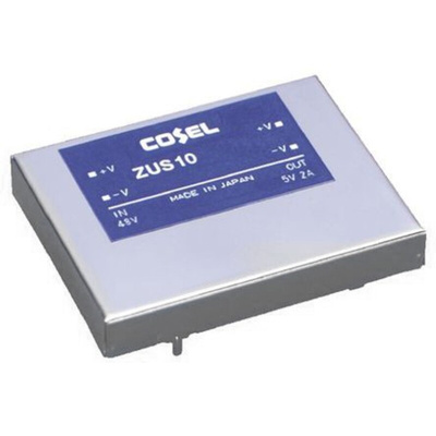 Cosel DC-DC Converter, 5V dc/ 2A Output, 9 → 18 V dc Input, 10W, Through Hole, +71°C Max Temp -20°C Min Temp